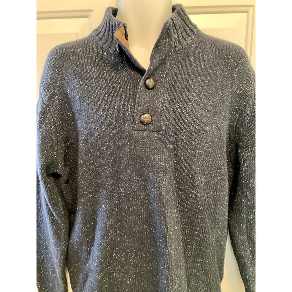 UNTUCKit Sweater Men’s L Vangone Lambswool Nylon Blend Knit Mock Neck Blue - Picture 2 of 5